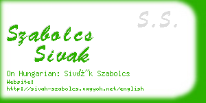 szabolcs sivak business card